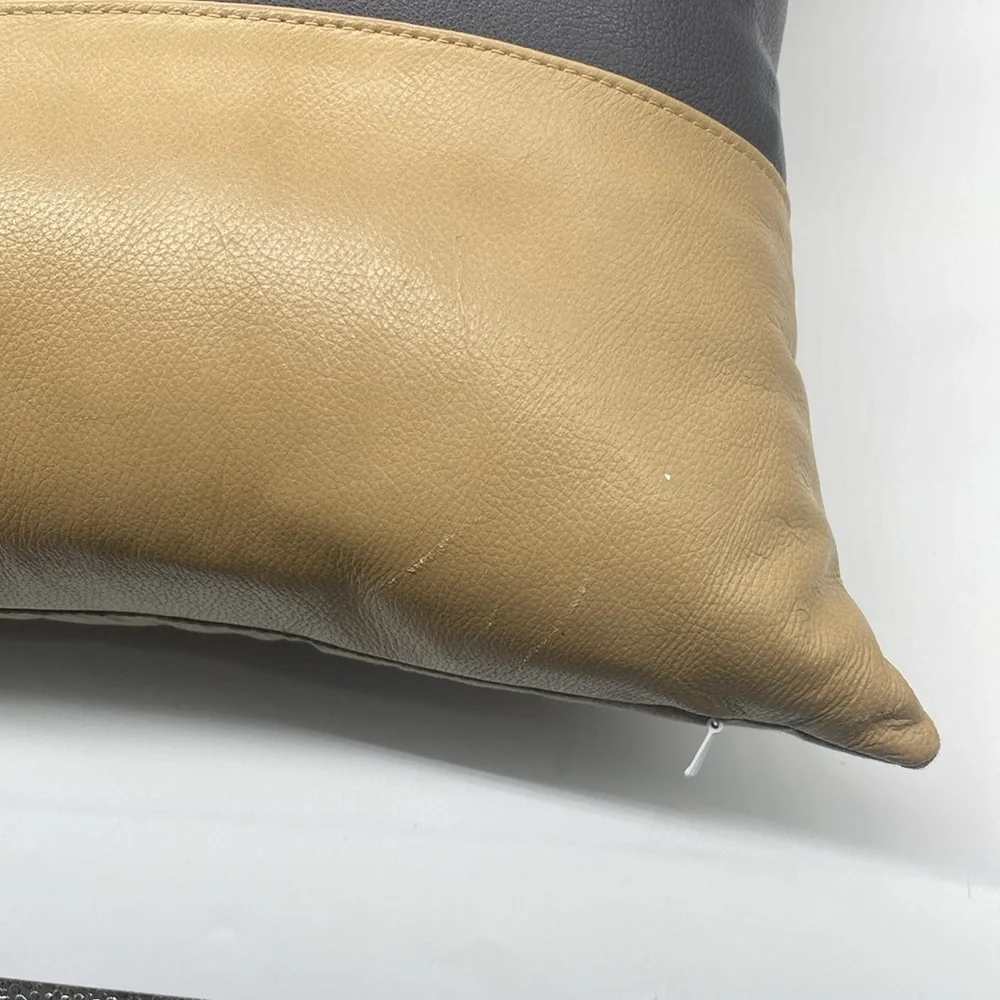 NEW Leather Luxury Pillow Cover (Only).Size 18x18